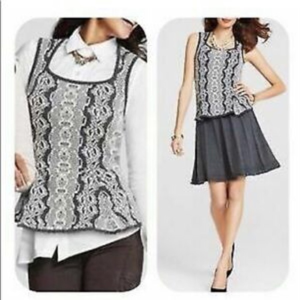 CAbi 887 peplum hem knit sweater and skirt 884.
